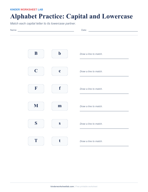 Alphabet Practice: Capital and Lowercase worksheet preview