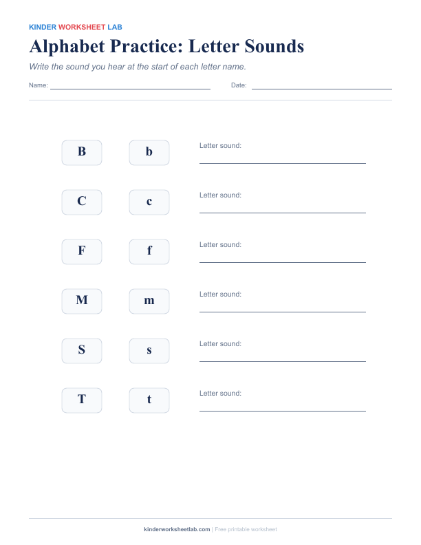 Alphabet Practice: Letter Sounds worksheet preview