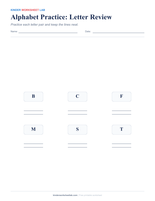 Alphabet Practice: Letter Review worksheet preview