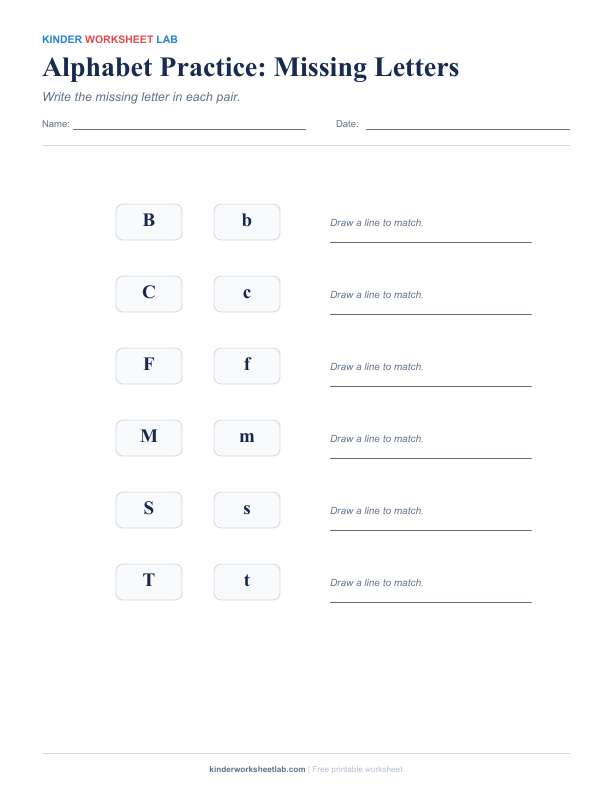 Alphabet Practice: Missing Letters worksheet preview