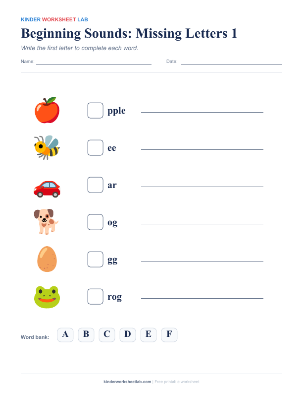 Beginning Sounds: Picture Hunt worksheet preview