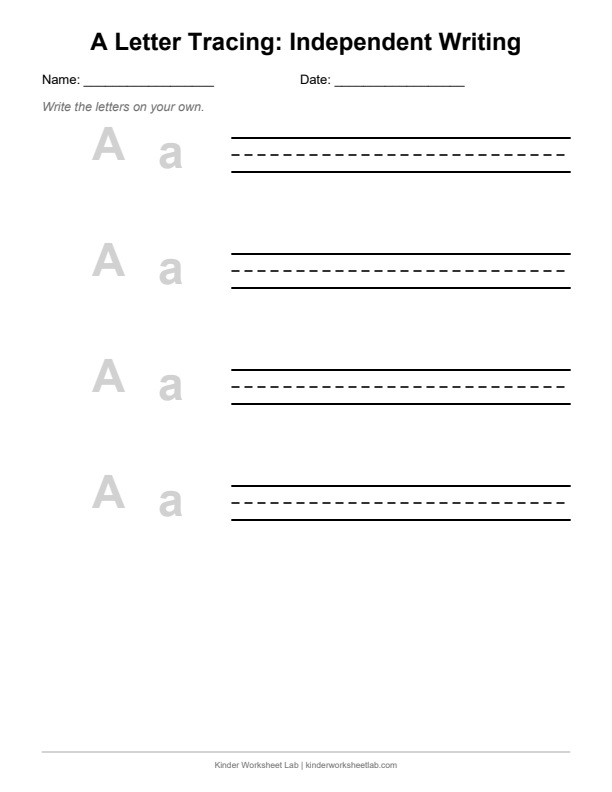 Independent Writing: Aa worksheet preview