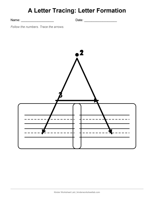 Letter A Formation worksheet preview
