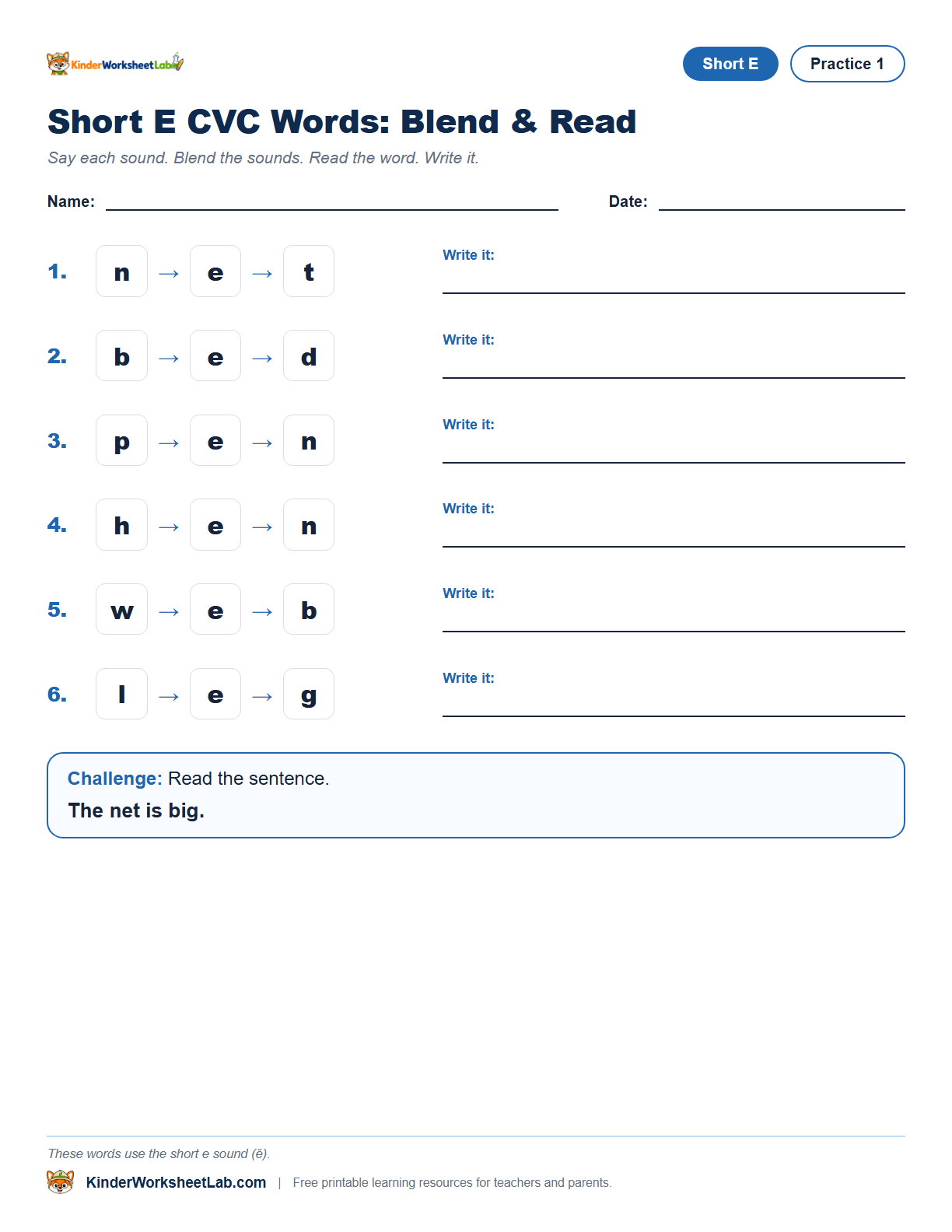 Net CVC worksheet preview