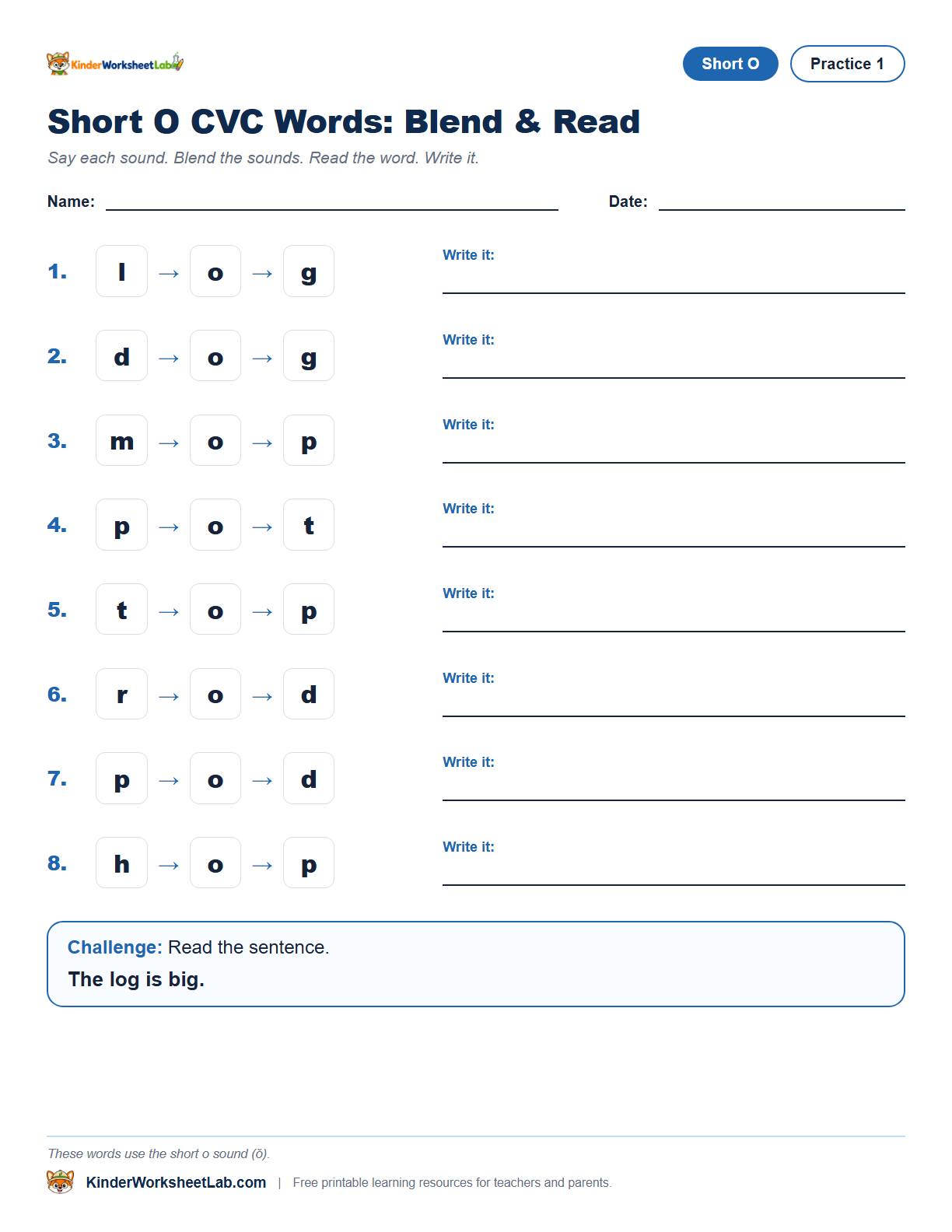 Word Sort — Log CVC Worksheet worksheet preview